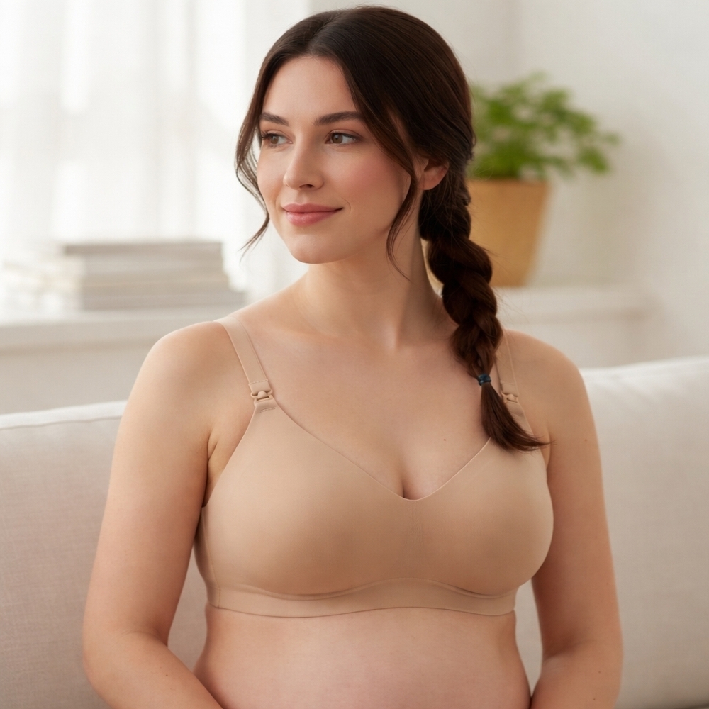 Knix Nursing Bra Size 4 Beige Nwt Wireless Maternity 32d 34c 34d